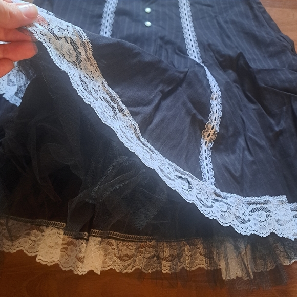 Rare Vintage Lip Service matching set  Maid Goth Lolita Black White costume set - Picture 6 of 16